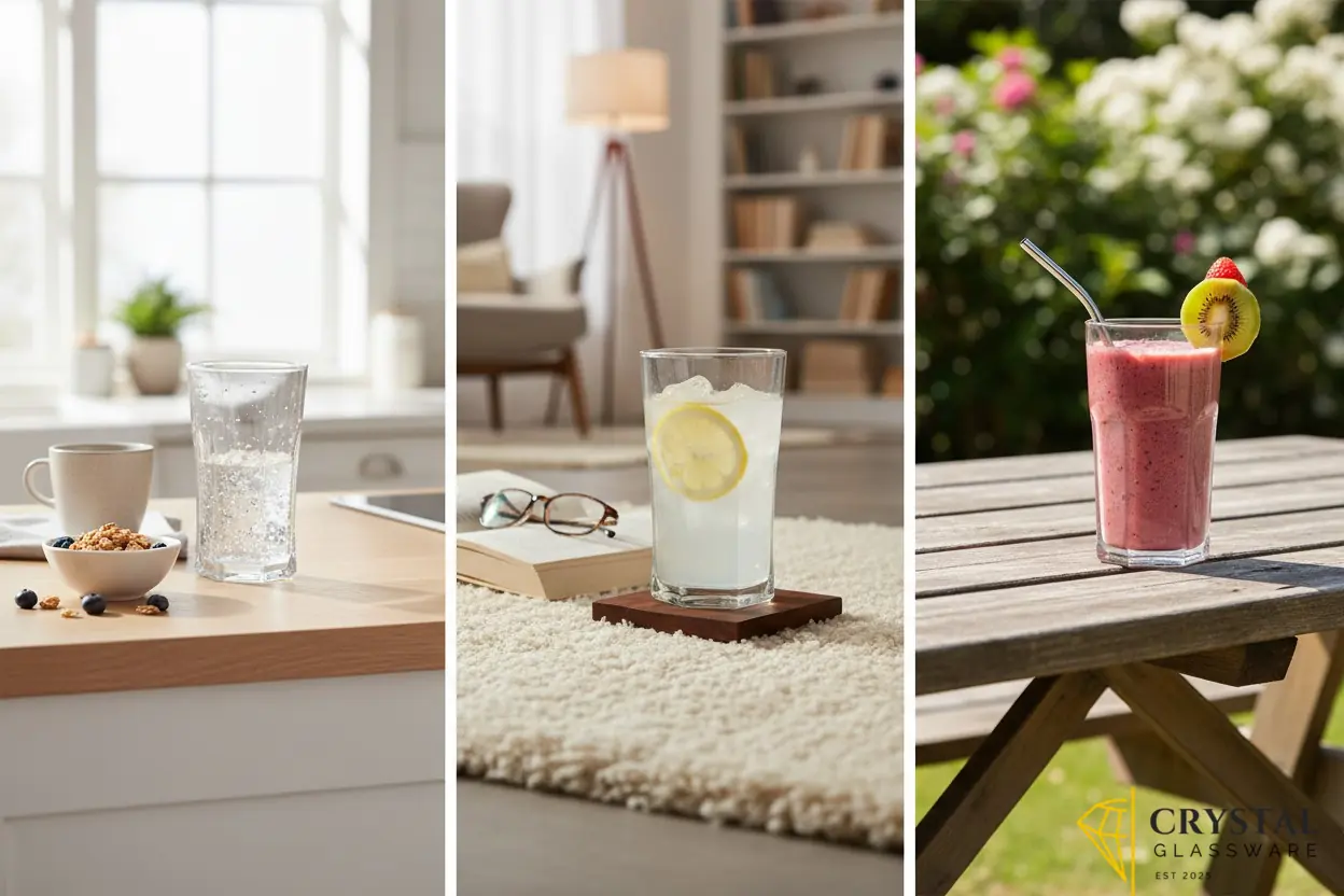 Delisoga Crystal Clear Drinking Glasses 